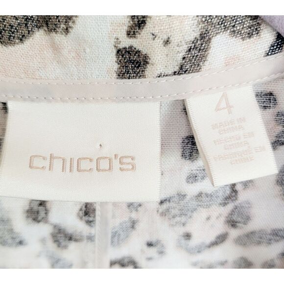 Chico's 4 Sleeveless Linen Blend Open Front Cover Vest Shirt Top Size 1X Pckts - Picture 5 of 7